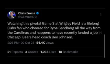 Ben Johnson attended game 3 at Wrigley Field!