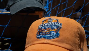 Tampa Bay Sports just dropped these hats for the stadium series...Possible jersey color?