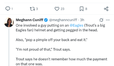 [Meghann Cuniff] Mike Trout testifying on "horseplay" in clubhouse