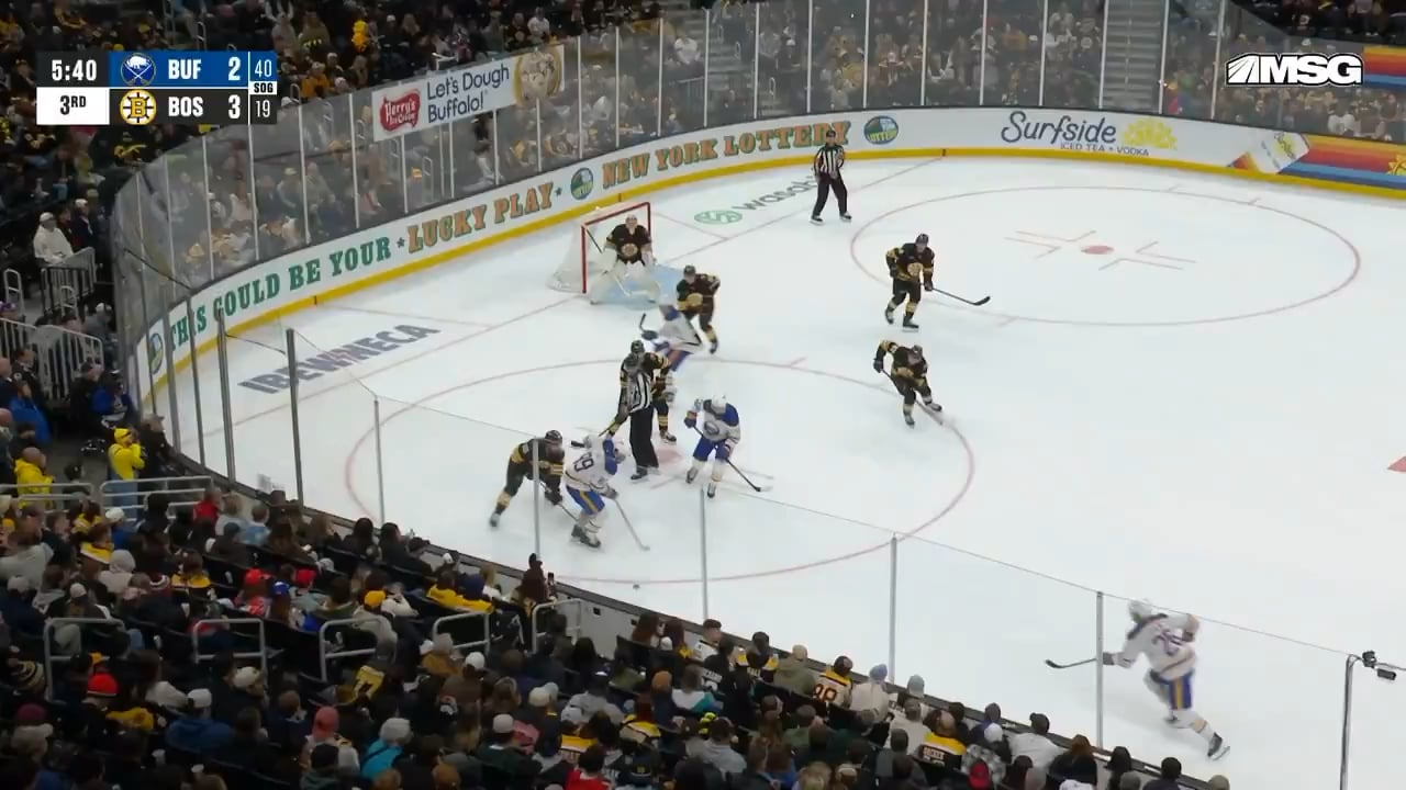 Alex Tuch ties it late, great work by Doan around the net.