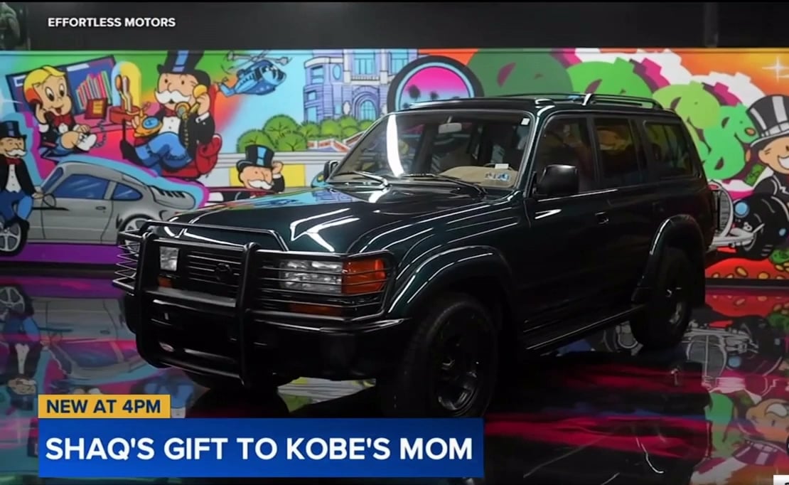 Shaq tracked down Kobe's old Land Cruiser and fully restored it as a surprise for his family