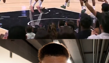 Carter Bryant being shown the play with his incredible jump and says he thinks he could actually get his whole hand above the square😳