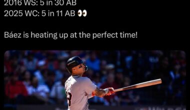 “If we lose in the playoffs playing good baseball to a team playing good baseball, i’m ok with that. Somebody’s gotta win. But if we play shitty baseball and we come to the clubhouse and still feel ok, that’s bad baseball. I don’t want that.” - Baez after clinching wild card spot