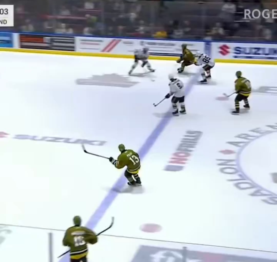 Kashawn Aitcheson scores for Barrie