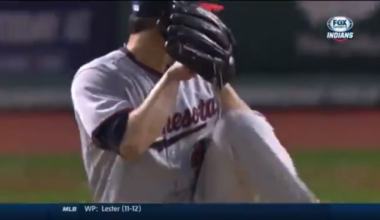 In honor of Kurt Suzuki becoming manager, 10 years ago he yells expletives at Jose Ramirez for bat flipping a home run