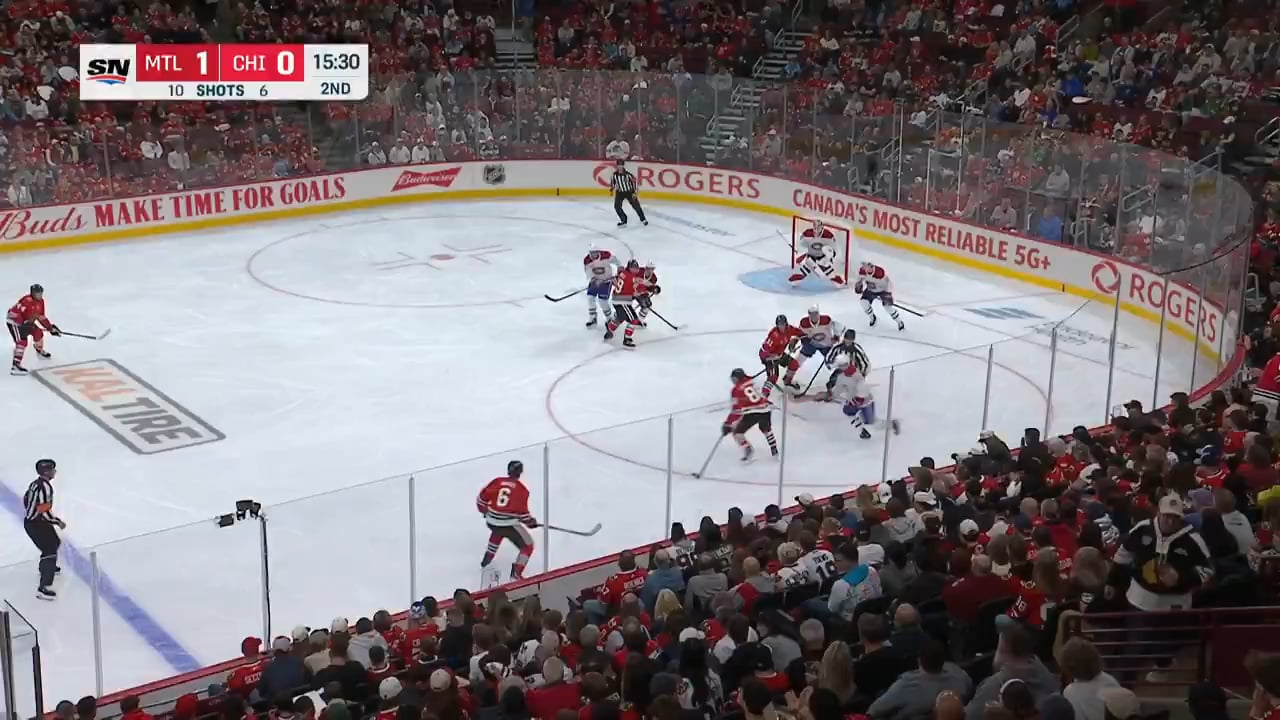 Sam Rinzel scores his first career NHL goal in Chicago's home opener