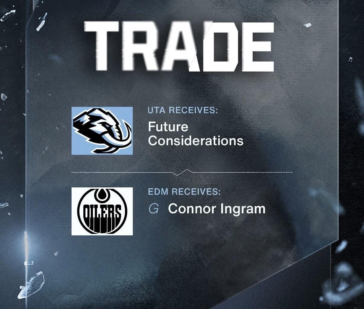 Utah trades Connor Ingram to the Oilers
