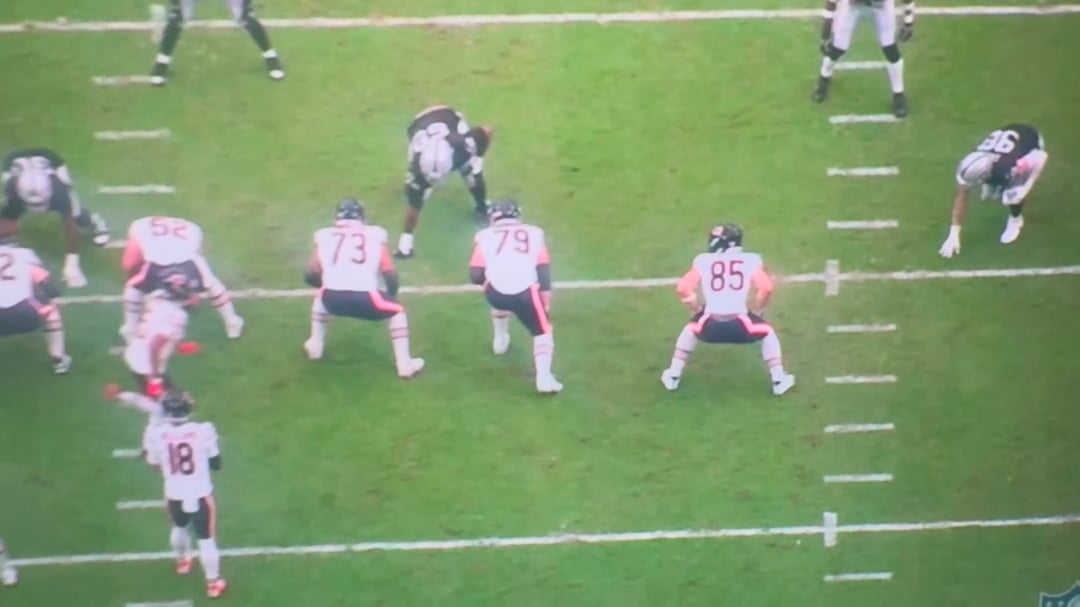 [Brian Baldinger] .@bears @raiders @theobenedet71 played every snap; LT & RT..not easy to do against MaddMaxx. Not always pretty....who cares..... Can we get a loud #dabears chant going for THEO THEO THEO. He deserves it. #BaldysBreakdowns
