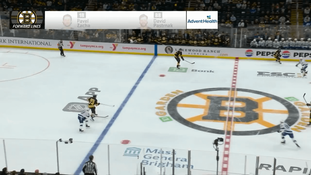 [TBL (1) - 0 BOS] Guentzel steals the puck from McAvoy and Cirelli finishes off a tic-tac-toe play