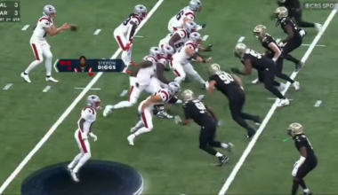 Stefon Diggs is called for an "offensive pass interference" which erases a 61 yard TD for the Patriots