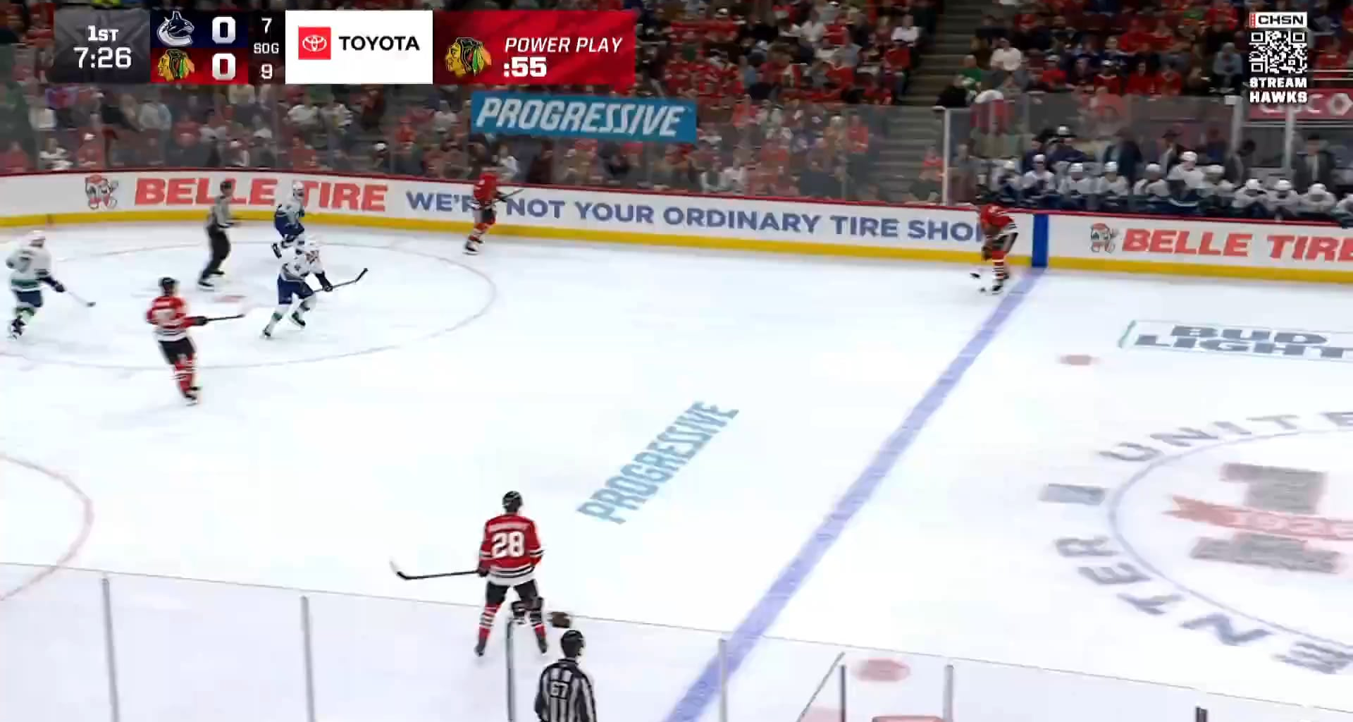 Ryan Donato with a backdoor tap-in on the power play for his second goal of the season