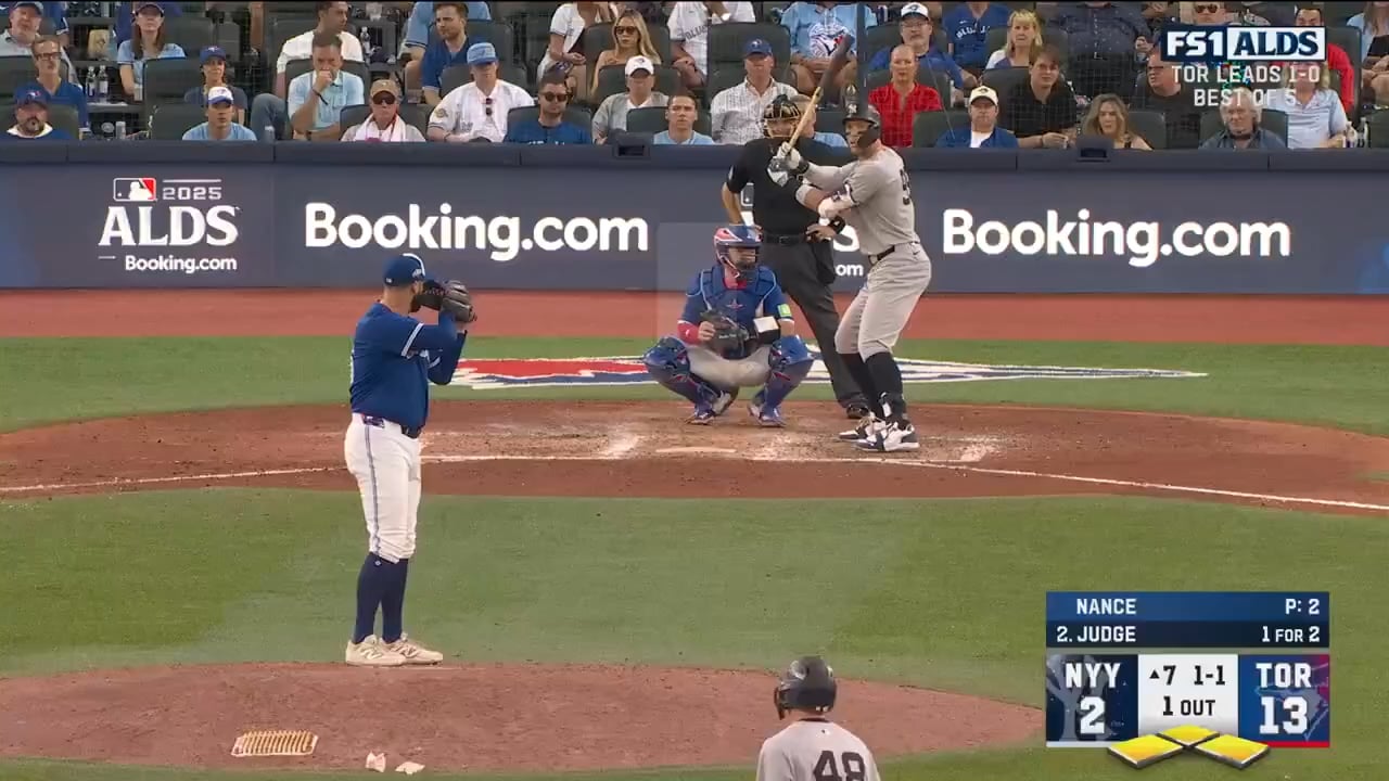 Judge dunks in a bases loaded single to cut the Toronto lead to 13-3