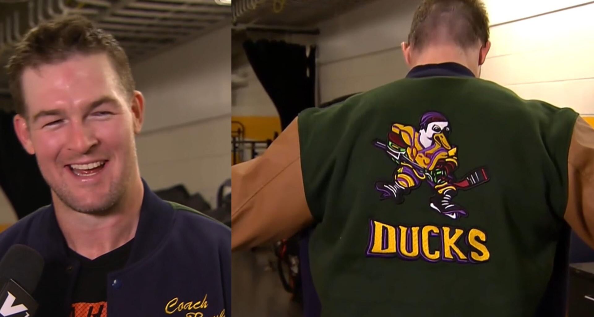 Ross Johnston wearing the Coach Bombay jacket for Player of the Game