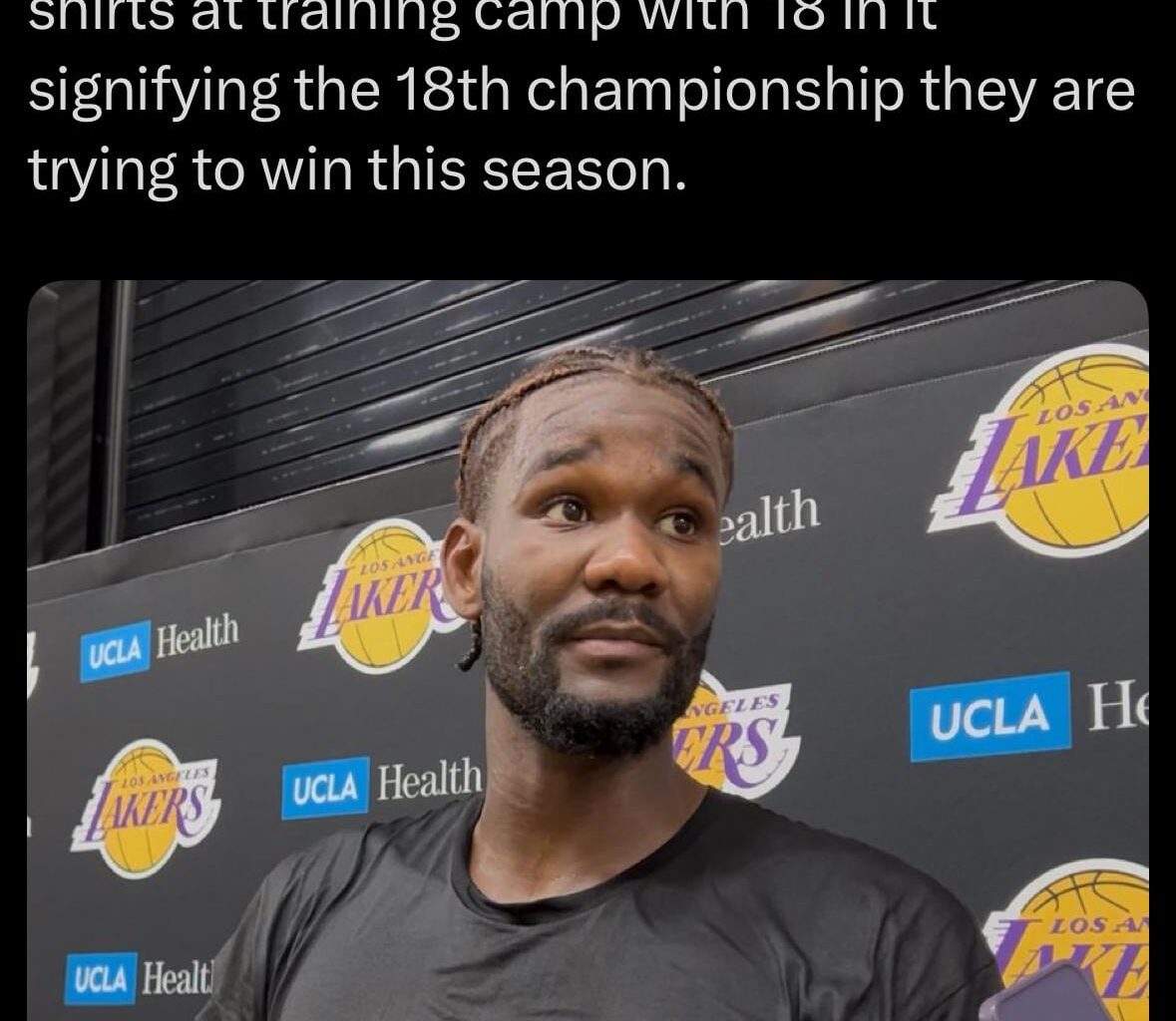 [Markazi] Lakers player are wearing “Obsession” shirts at training camp with 18 in it signifying the 18th championship they are trying to win this season.