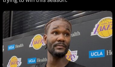 [Markazi] Lakers player are wearing “Obsession” shirts at training camp with 18 in it signifying the 18th championship they are trying to win this season.