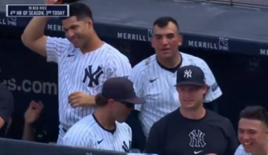 Throwback to when Ben Rice hit THREE homers in one game against the Red Sox then having no idea he was getting a curtain call