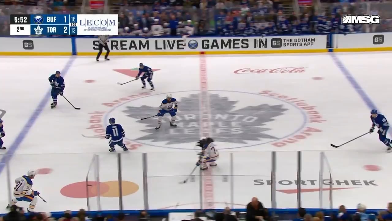 Byram with a great shot from the point ties it up. Big screen by Doan and Tuch up front