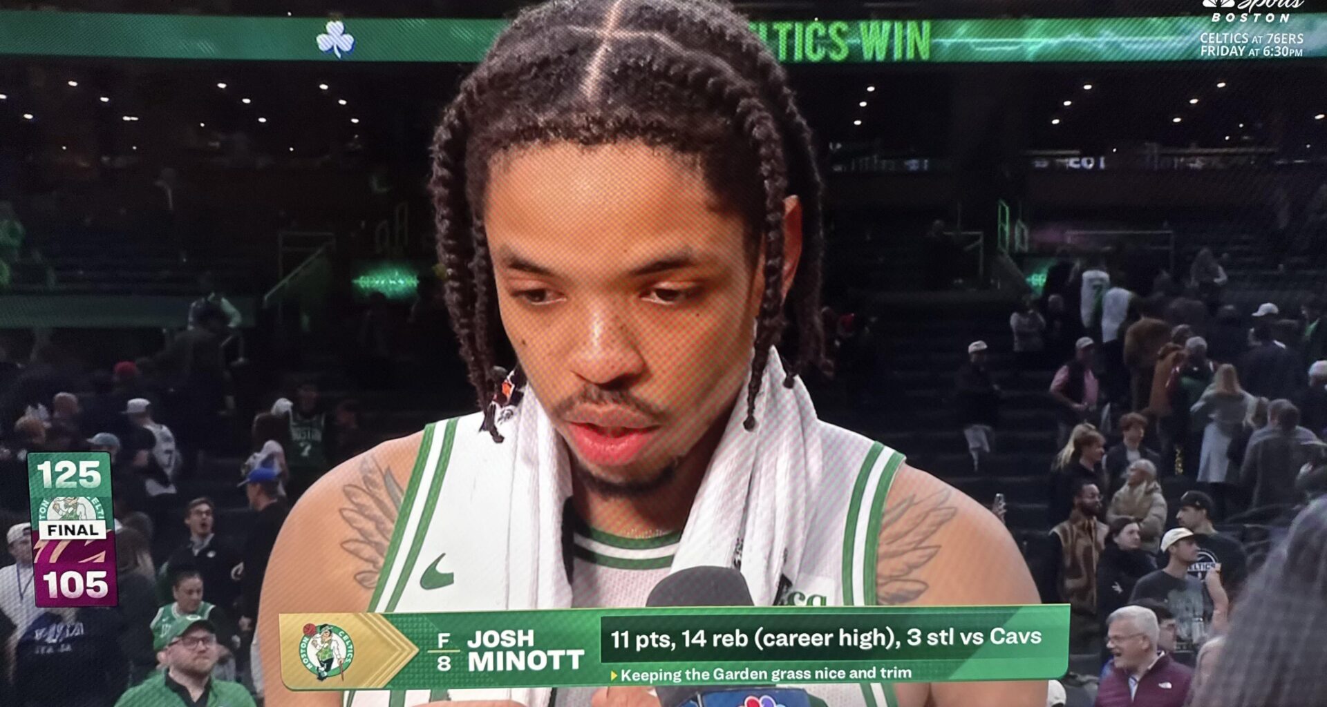 Post-Game Interview: Josh Minott, Keeping the Garden grass nice and trim