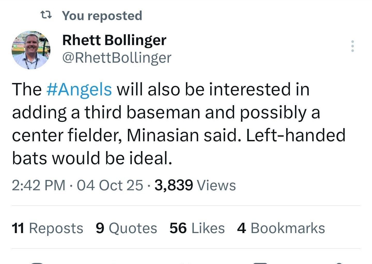 Halos will look to upgrade at 3b and CF