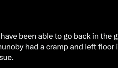 [Ian Begley] OG Anunoby would have been able to go back in the game if needed, Mike Brown said. Anunoby had a cramp and left floor in fourth quarter. Seems like a non-issue.
