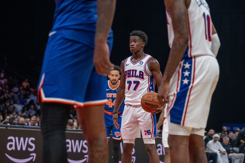 Edgecombe (No. 77) had a historic start to life with the 76ers.
