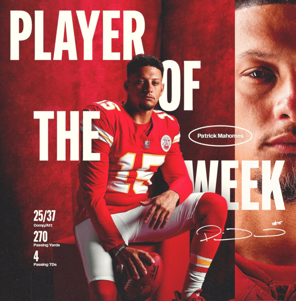 [Chiefs] Congrats to Patrick Mahomes for being named AFC Offensive Player of the Week!