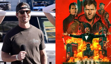 Glen Powell Serves as Grand Marshall at NASCAR Race In Las Vegas Before New ‘The Running Man’ Trailer Debuts – Watch Now! | Glen Powell, Jimmie Johnson, NASCAR, Noah Gragson, Richard Petty, Tanner Novlan, the running man | Celebrity News and Gossip | Entertainment, Photos and Videos