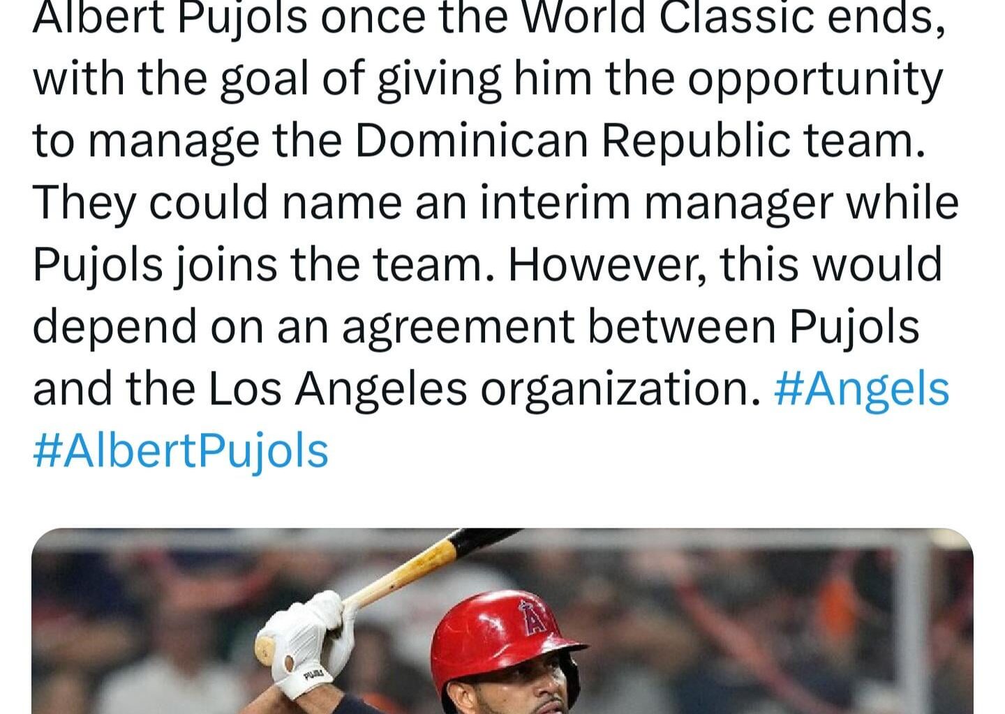 Update on Pujols becoming Halos new manager