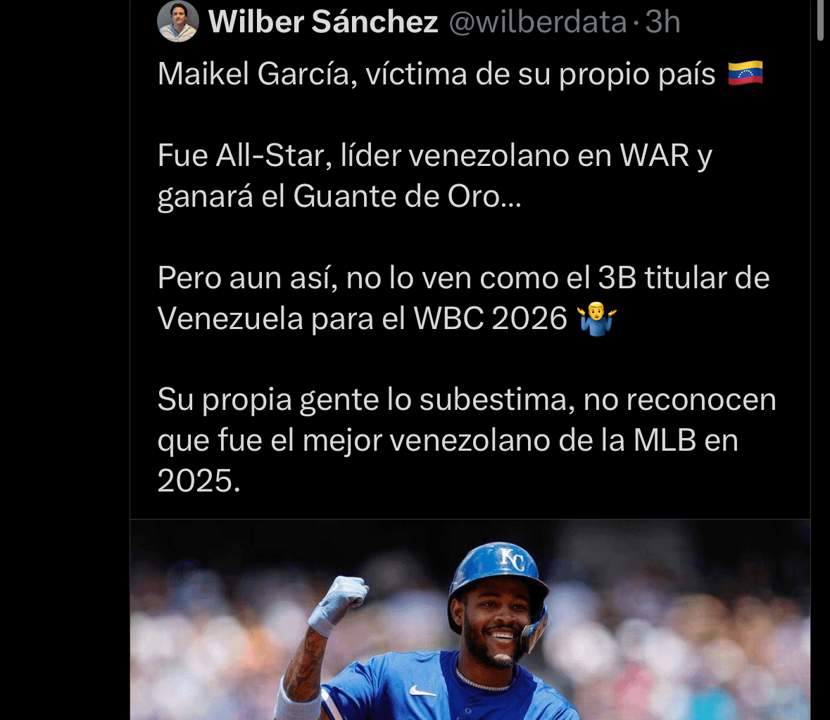 Venezuela doesn’t think Maikel is good enough to start at 3B