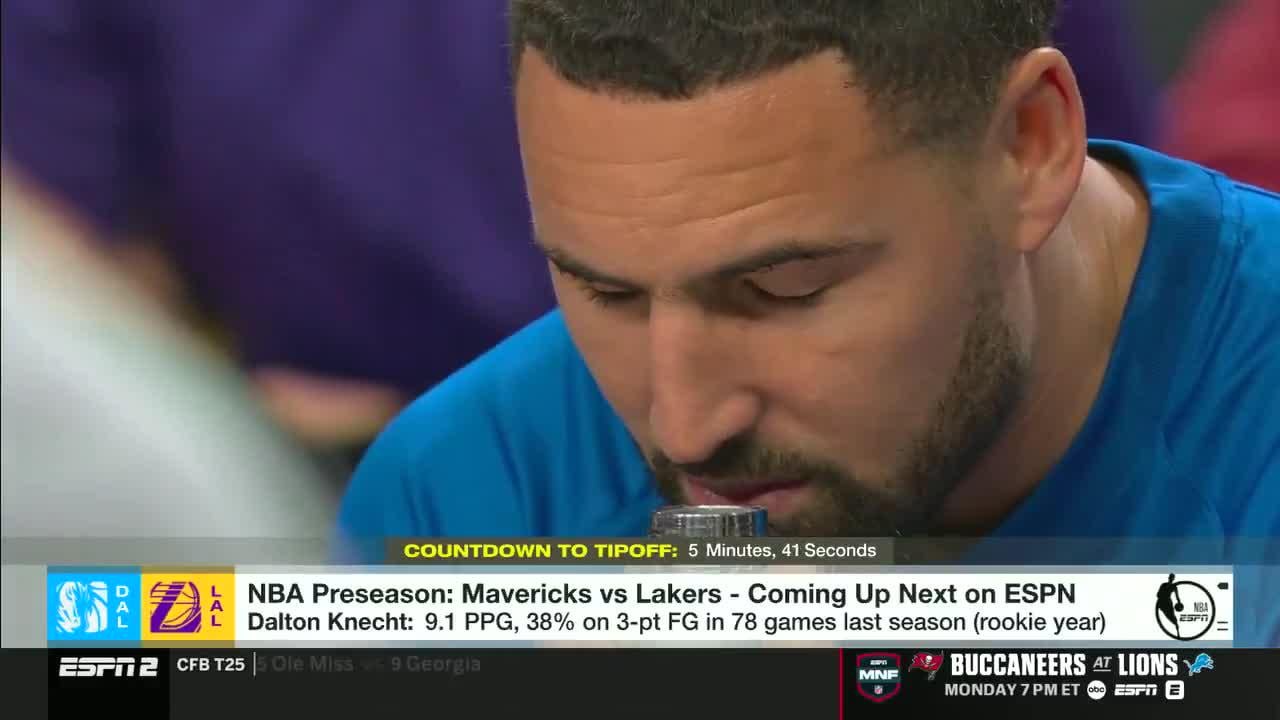 Klay Thompson thoroughly enjoys some smelling salts(?)