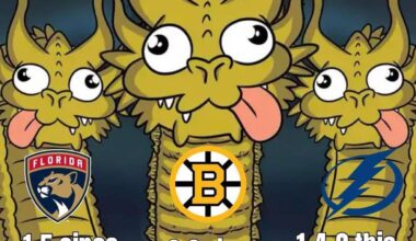 Only solace in our record is the panthers and bruins records