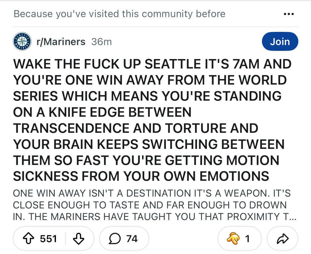 I know we wanted this one … but are Mariners fans OK?