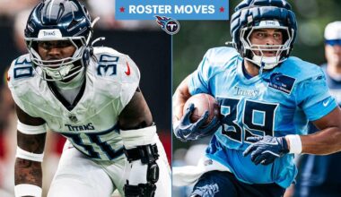 Titans Promote TE Thomas Odukoya, DB Kendell Brooks to the Team's 53-Man Roster, Waive OL John Ojukwu