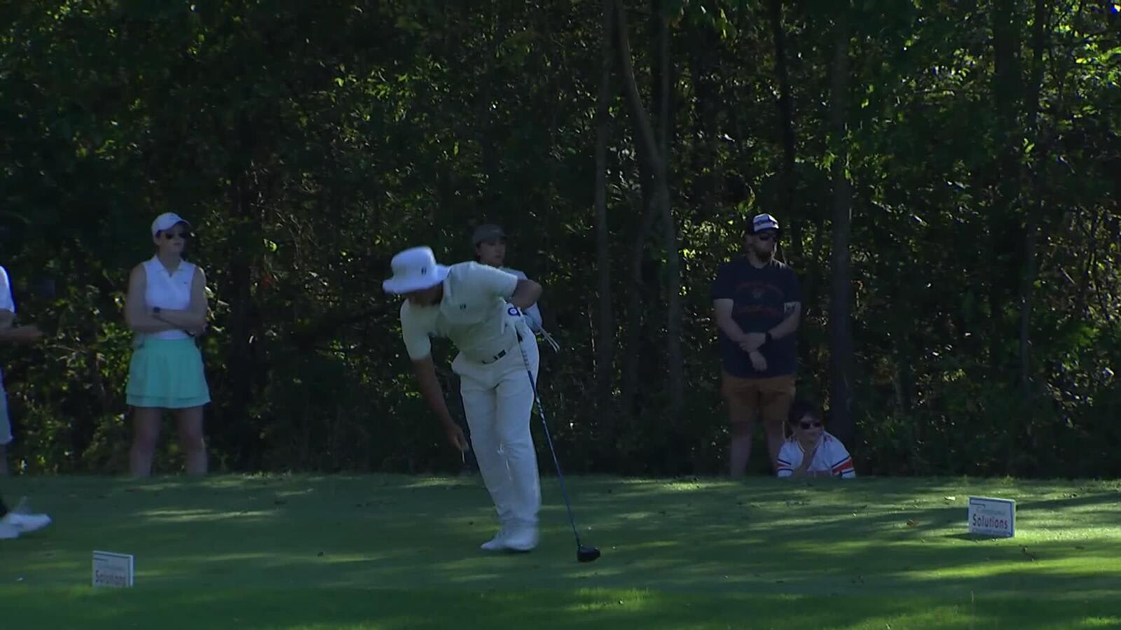 Zecheng Dou makes eagle putt on No. 16 at Compliance Solutions
