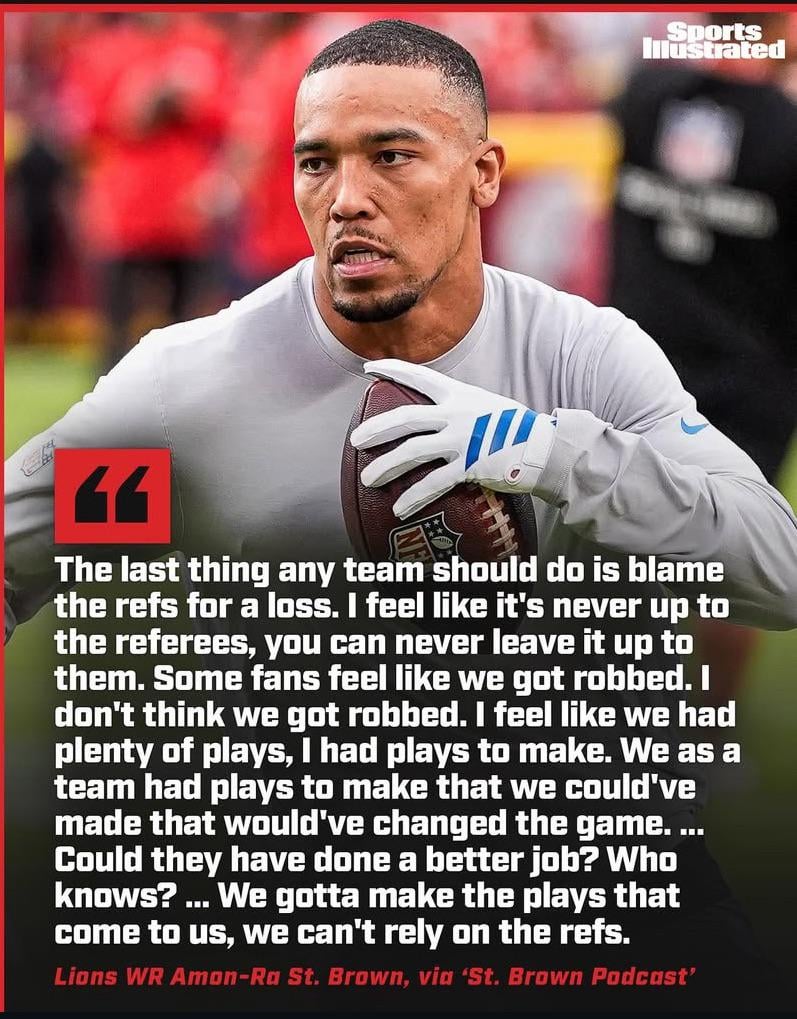 Amon-Ra St. Brown’s statement on the Lions loss to the Chiefs, from the St. Brown Podcast