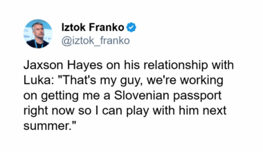 [Franko] Jaxson Hayes on his relationship with Luka: "That's my guy, we're working on getting me a Slovenian passport right now so I can play with him next summer." 👀