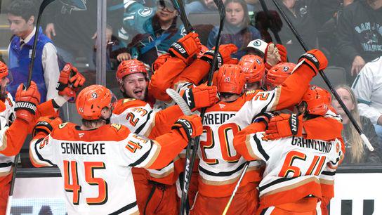 Leo Carlsson, Chris Kreider break through, as Ducks stun Sharks, 7-6, in OT