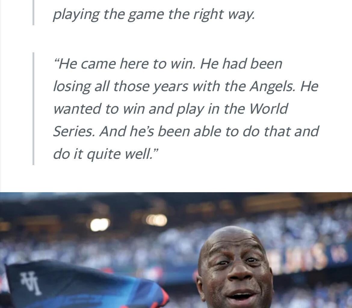 Magic Johnson comments on the Angels!