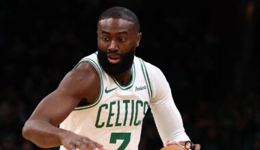Jaylen Brown leaves Celtics preseason finale with hamstring tightness, but is expected to be OK