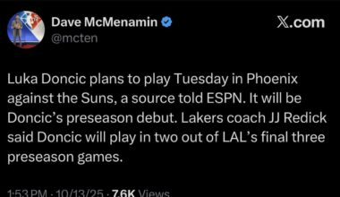 Luka making his debut tomorrow it looks like.