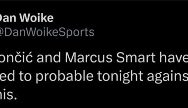 Luka and Smart both upgraded to probable for tonight, per @DanWoikeSports