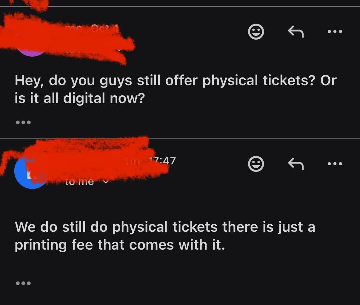 I miss physical tickets, but…