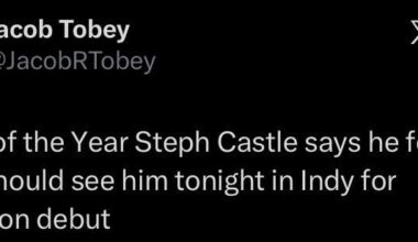 [Tobey] Castle to play tonight against Indy