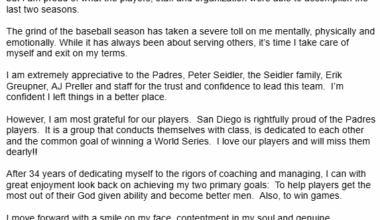 Shildt's email to the San Diego Union Tribune