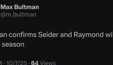 [Bultman] McLellan confirms Seider and Raymond will wear As this season