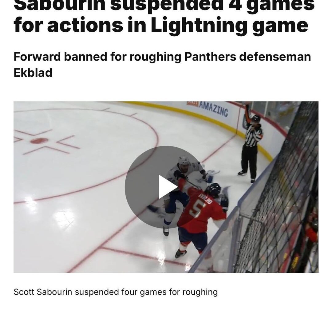 Sabourin suspended… WTF?!