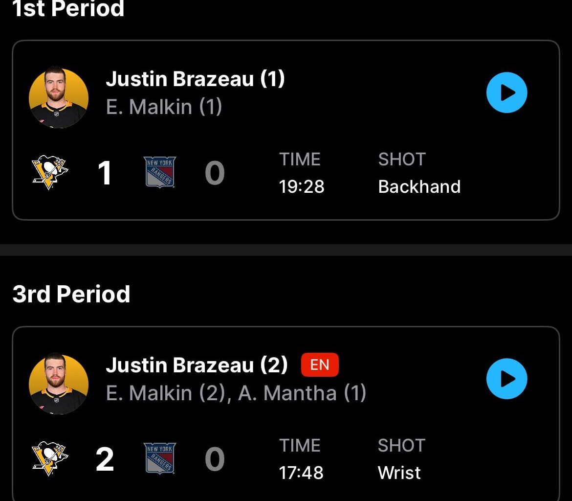 Brazeau scored two tonight