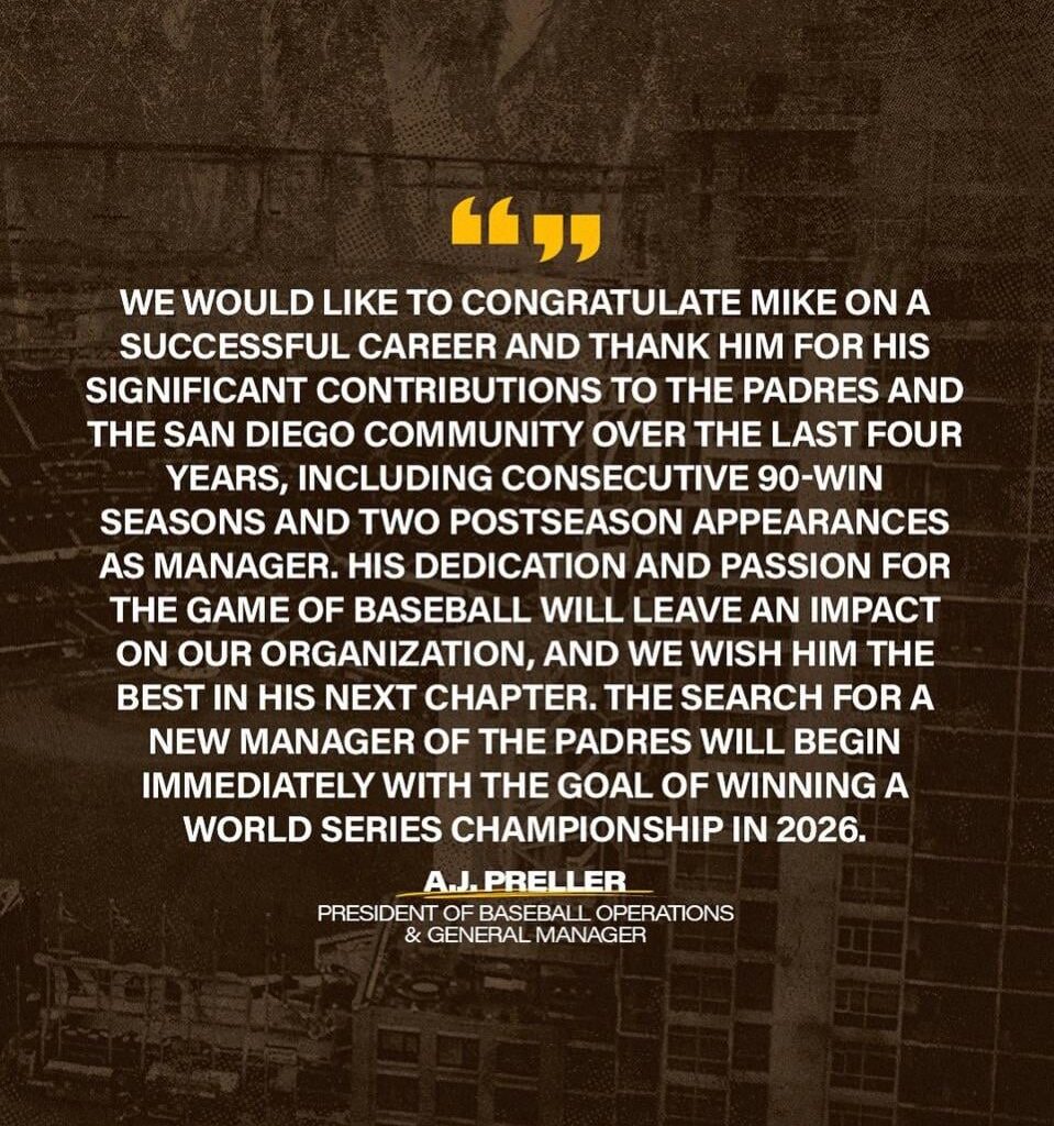 Padres Manager Mike Shildt Retires