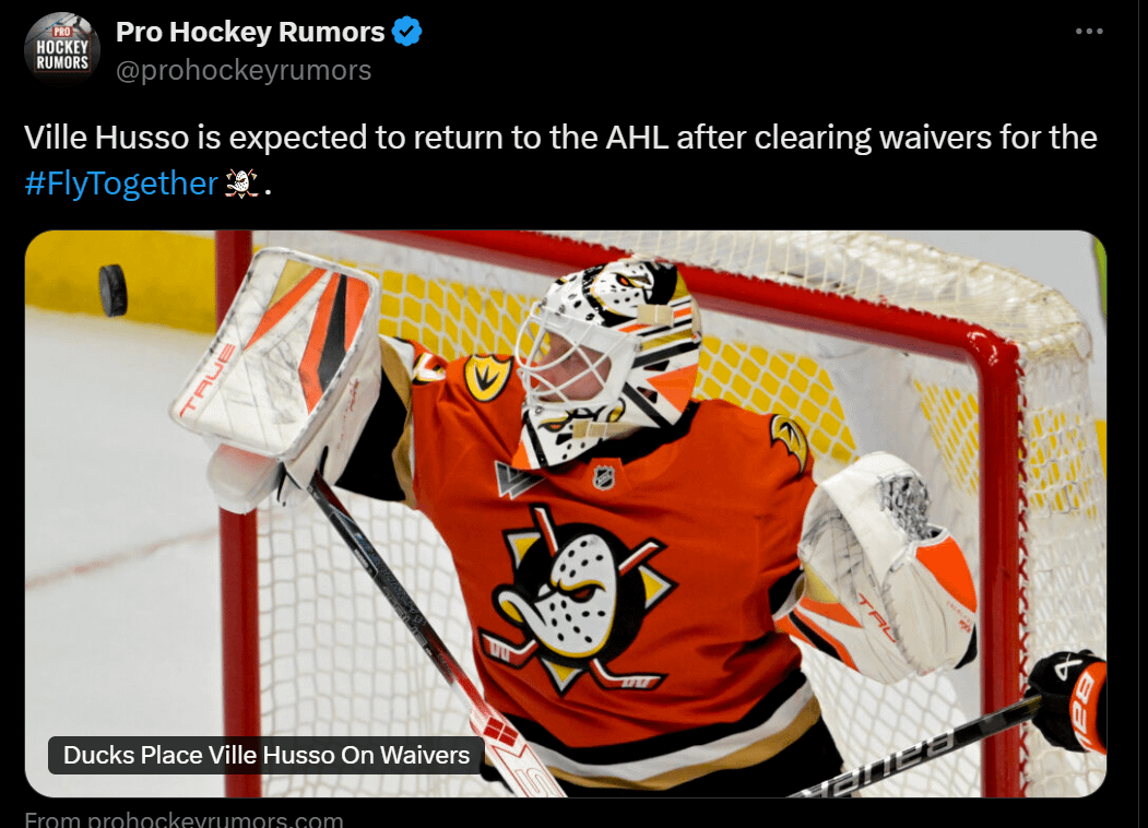 Husso Clears Waivers, Joins Gulls