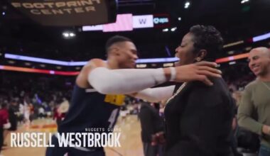 Mama (Wanda) Durant with Russell Westbrook from last season: "Hey, Russell. Russ. You better NOT not say hi to me."